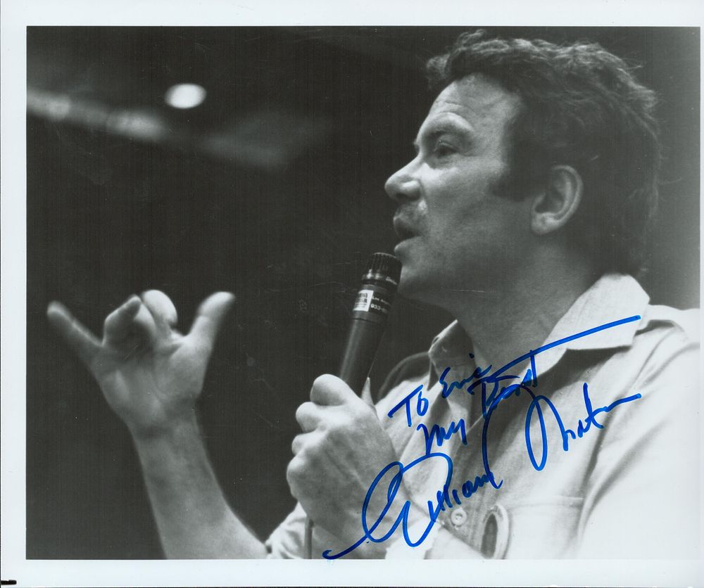 Lot 384: William Shatner signed 10x8inch black and white photo....