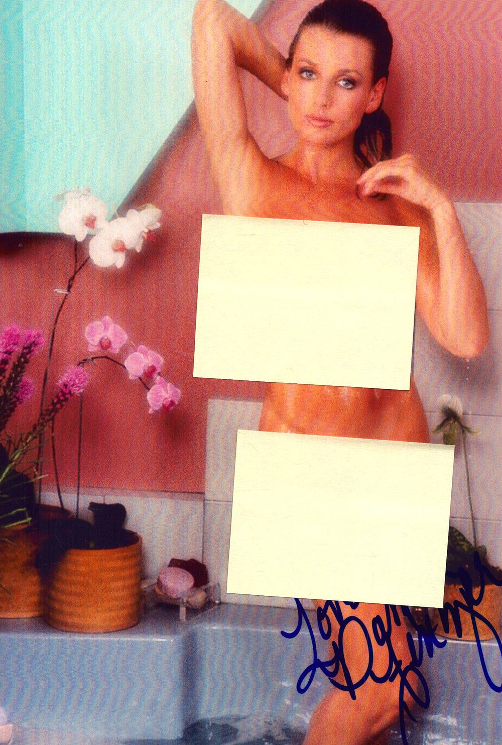 Lot 434: Pamela Zinszer signed 7x5inch colour risque photo. Good...