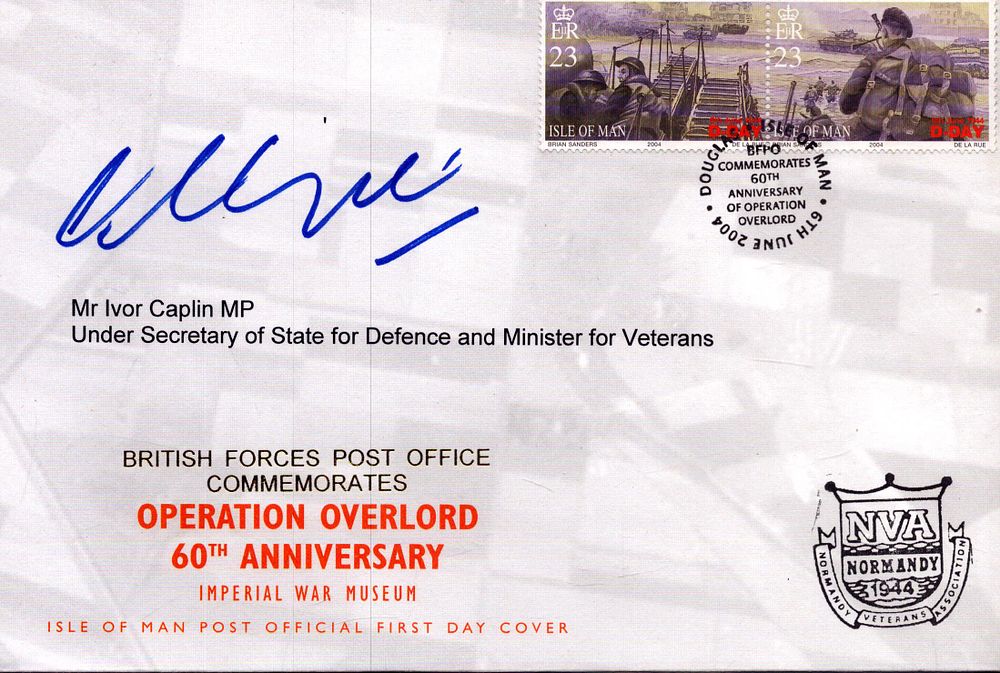 Lot 439: Ivor Caplin MP signed Operation Overlord FDC. Good...