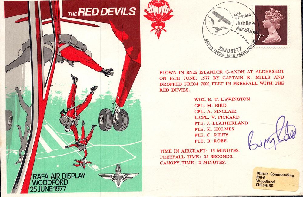 Lot 457: Pte B Robe signed The Red Devils FDC....