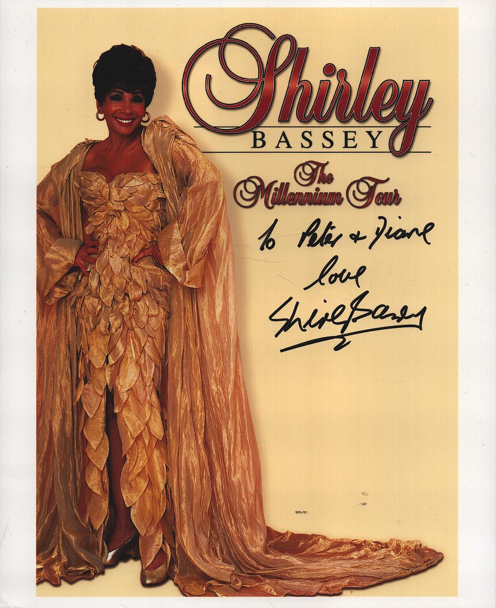 Lot 476: Shirley Bassey signed 10x8inch colour photo. Dedicated. Good...