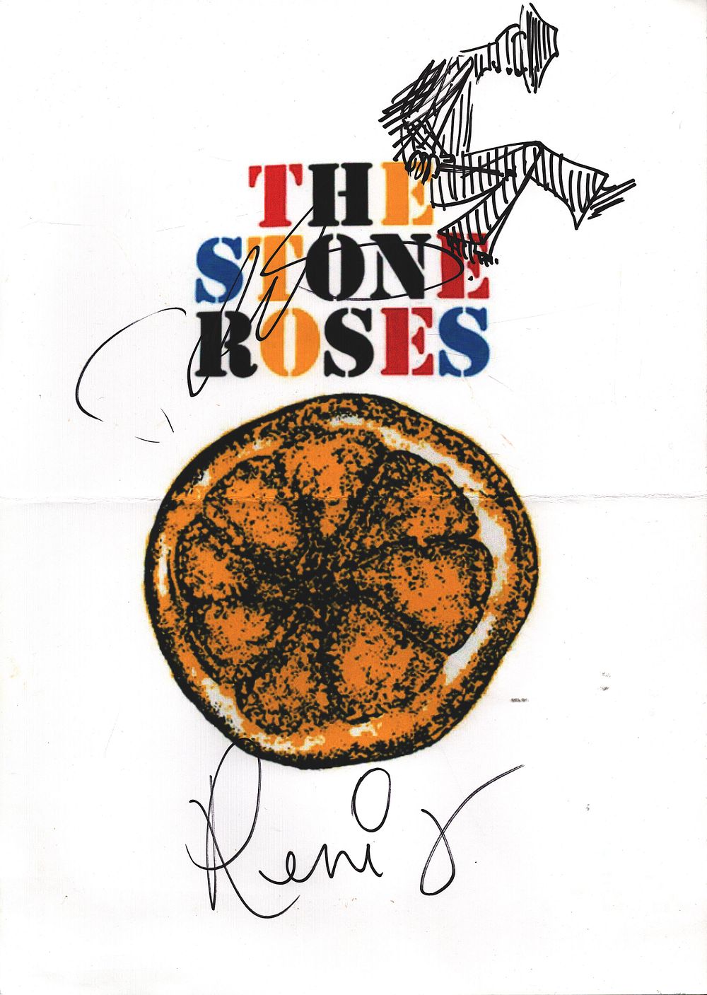 Lot 483: Alan Wren (Reni) of the Stone Roses signed...