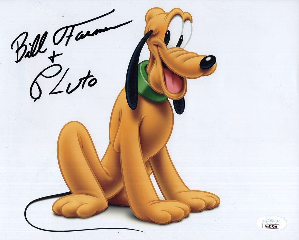 Lot 519: Walt Disney character 'Pluto' colour 8x10 photo signed...