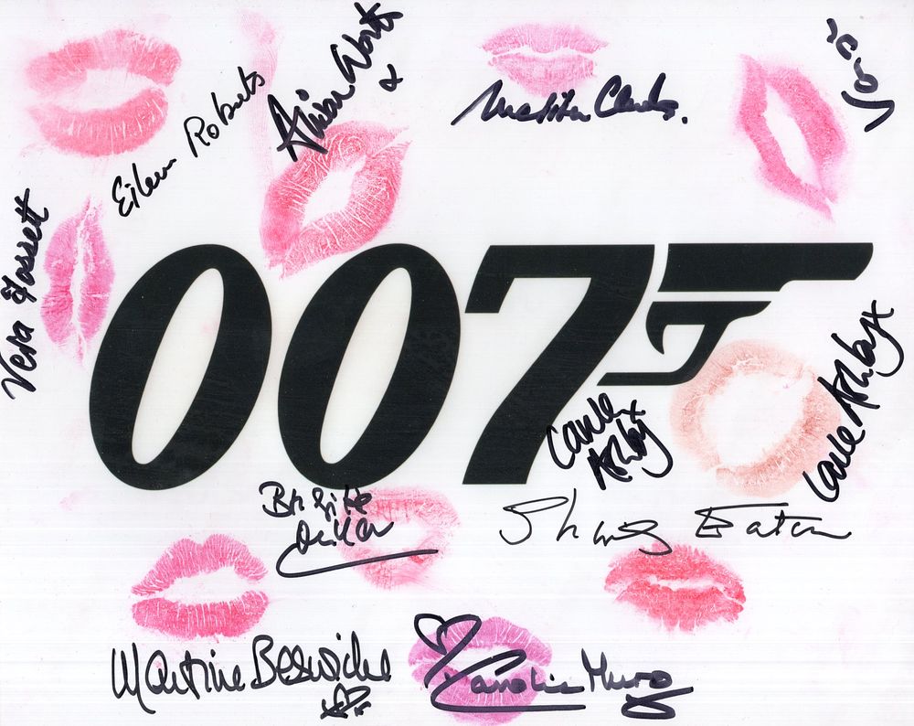 Lot 540: 007 James Bond RARE signed & kissed photo!...