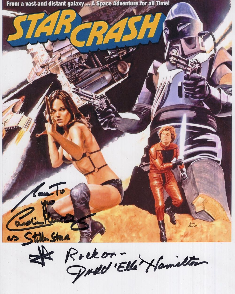 Lot 634: Starcrash science fiction movie colour 8x10 photo signed...