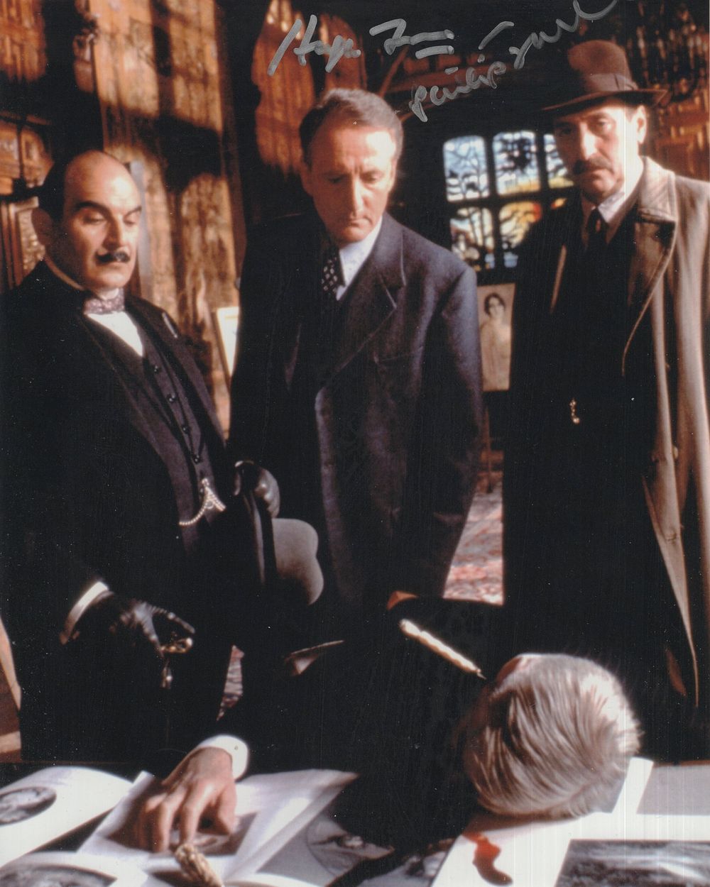 Lot 666: Poirot, popular TV detective series colour 8x10 photo...