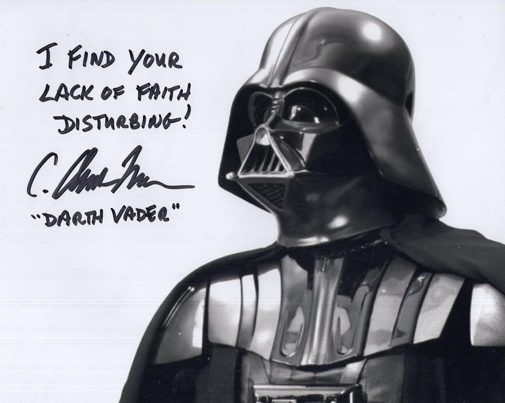 Lot 669: Star Wars Darth Vader colour 8x10 photo signed...