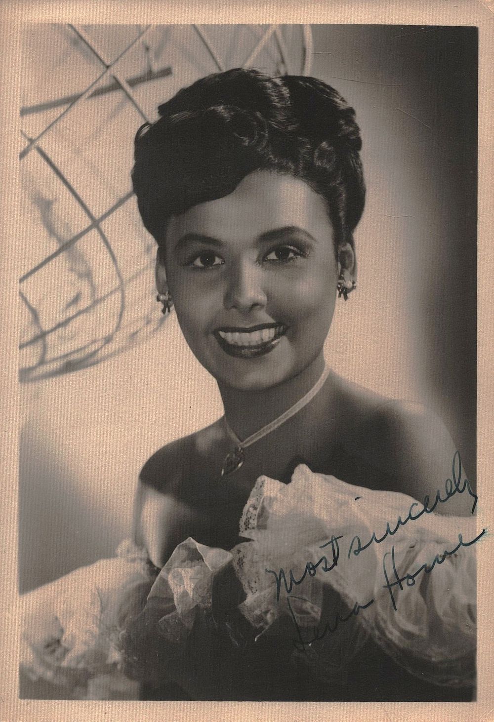 Lot 174: Lena Horne signed 6x4 inch Approx black &...