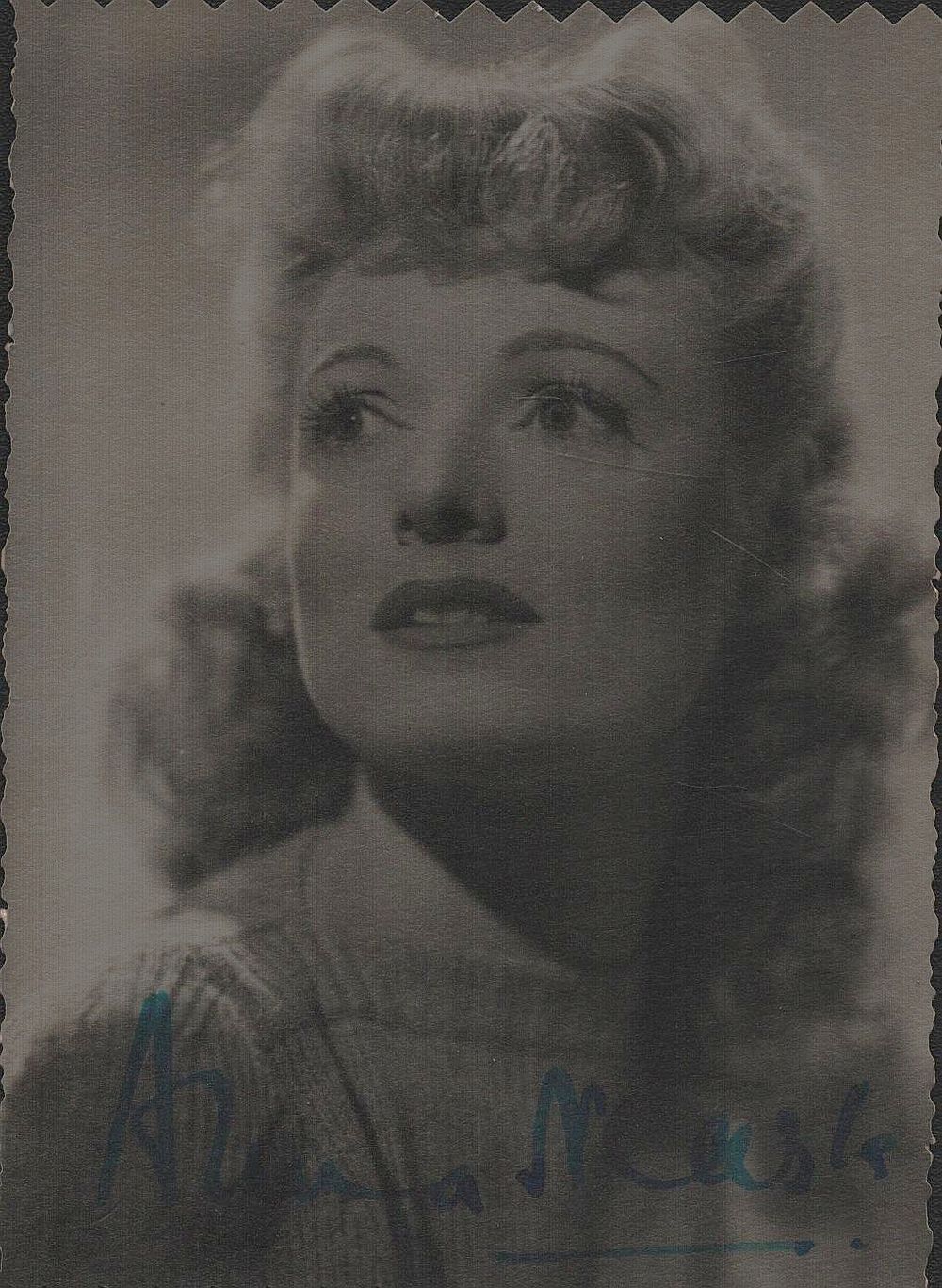 Lot 176: Anna Neagle signed 4.5x3.5 Approx black & white...