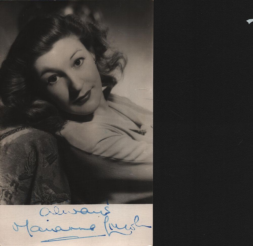 Lot 186: Marianne Koch signed 5.5x3.5 inch black & white...