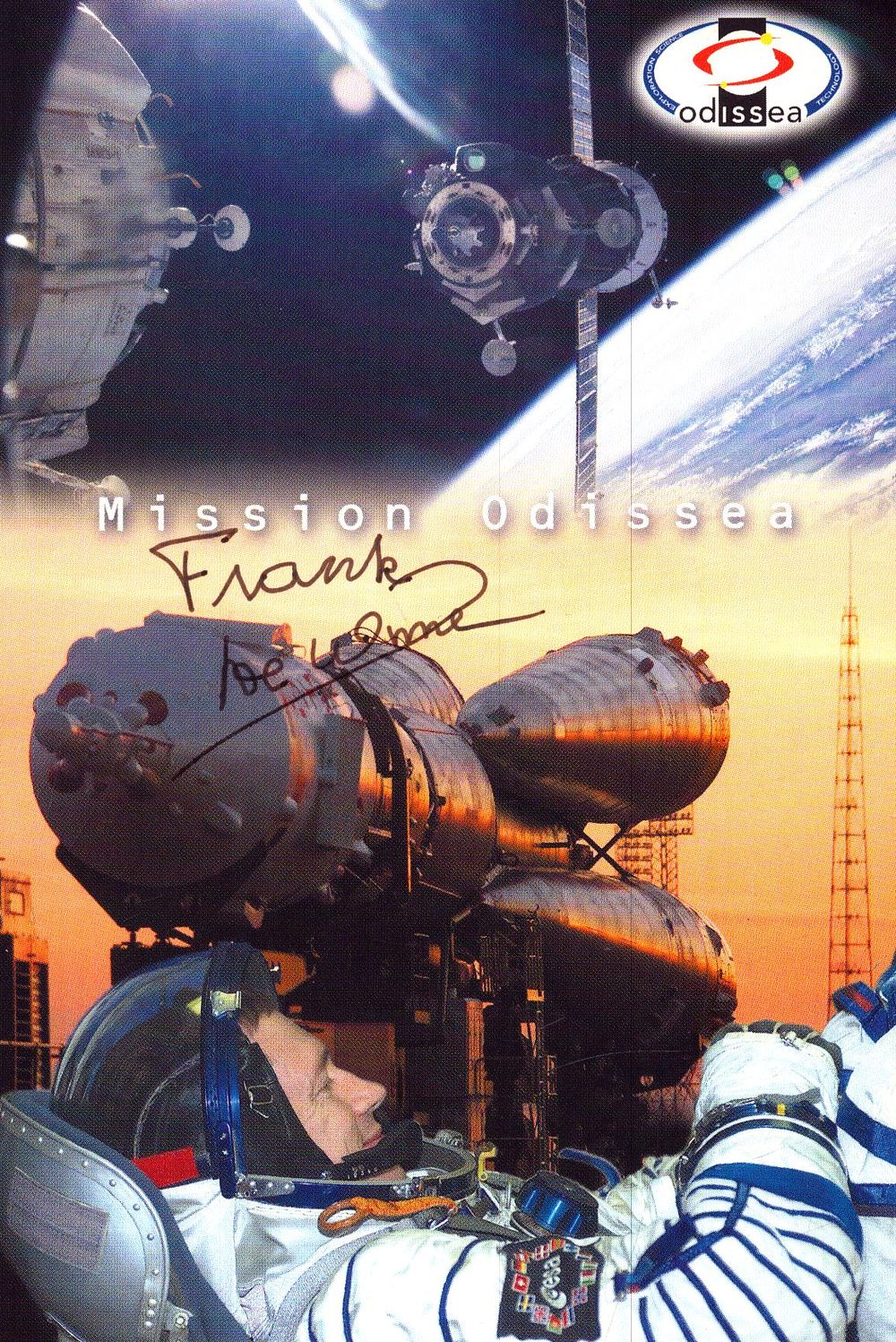 Lot 201: Astronaut Frank de Winne signed ESA 6x4inch colour...