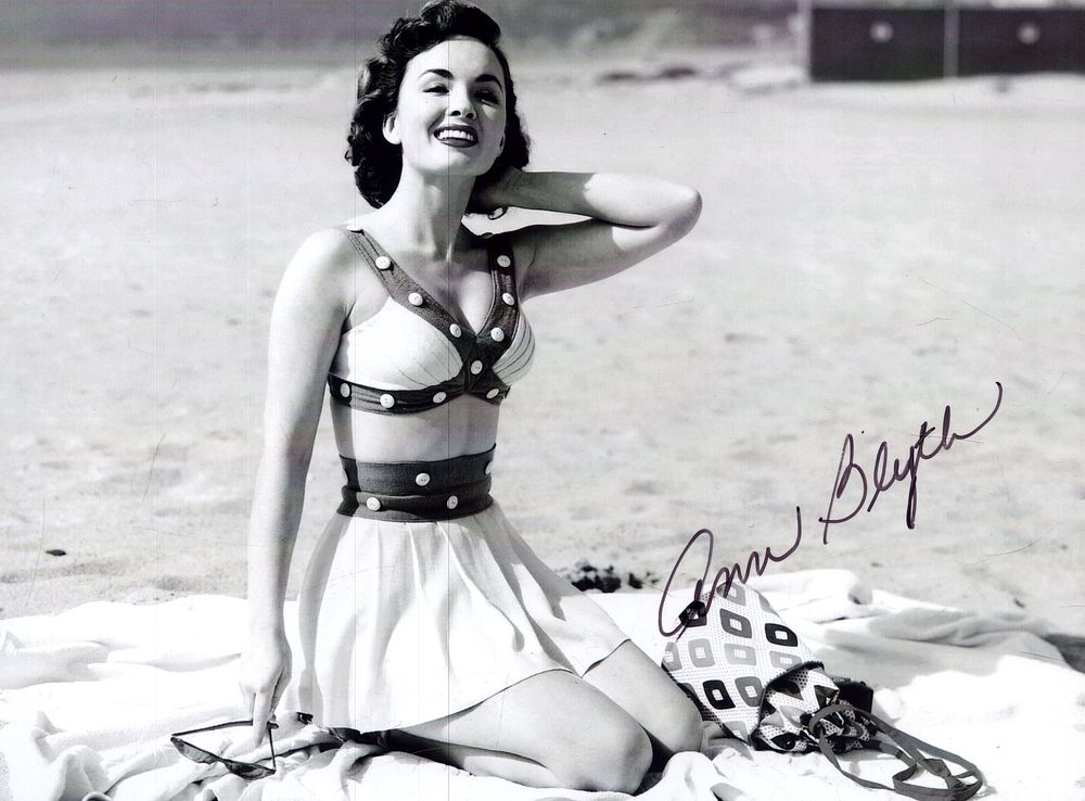 Lot 212: Anne Blythe signed 7x5inch black and white photo....