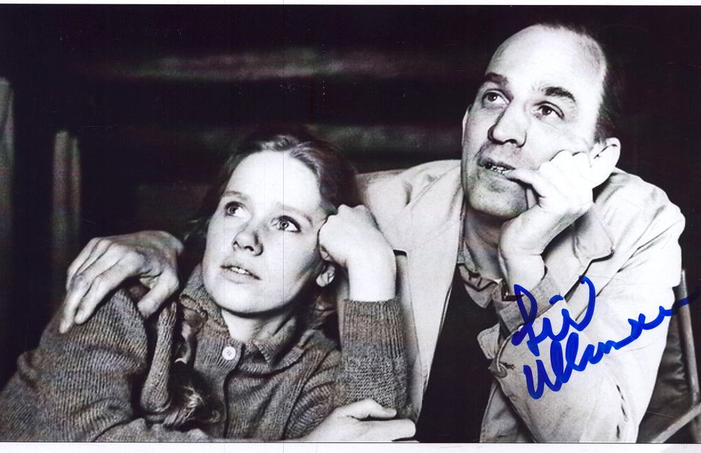 Lot 222: Liv Ullmann signed 7x5inch black and white photo....