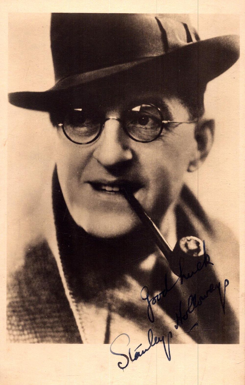 Lot 224: Stanley Holloway signed 6x4inch sepia photo. Good condition....