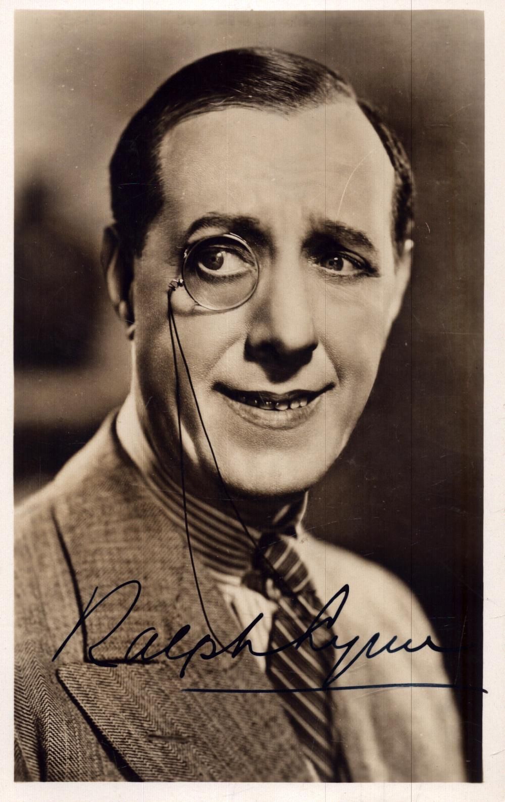 Lot 239: Ralph Lynn signed 6x4inch black and white photo....
