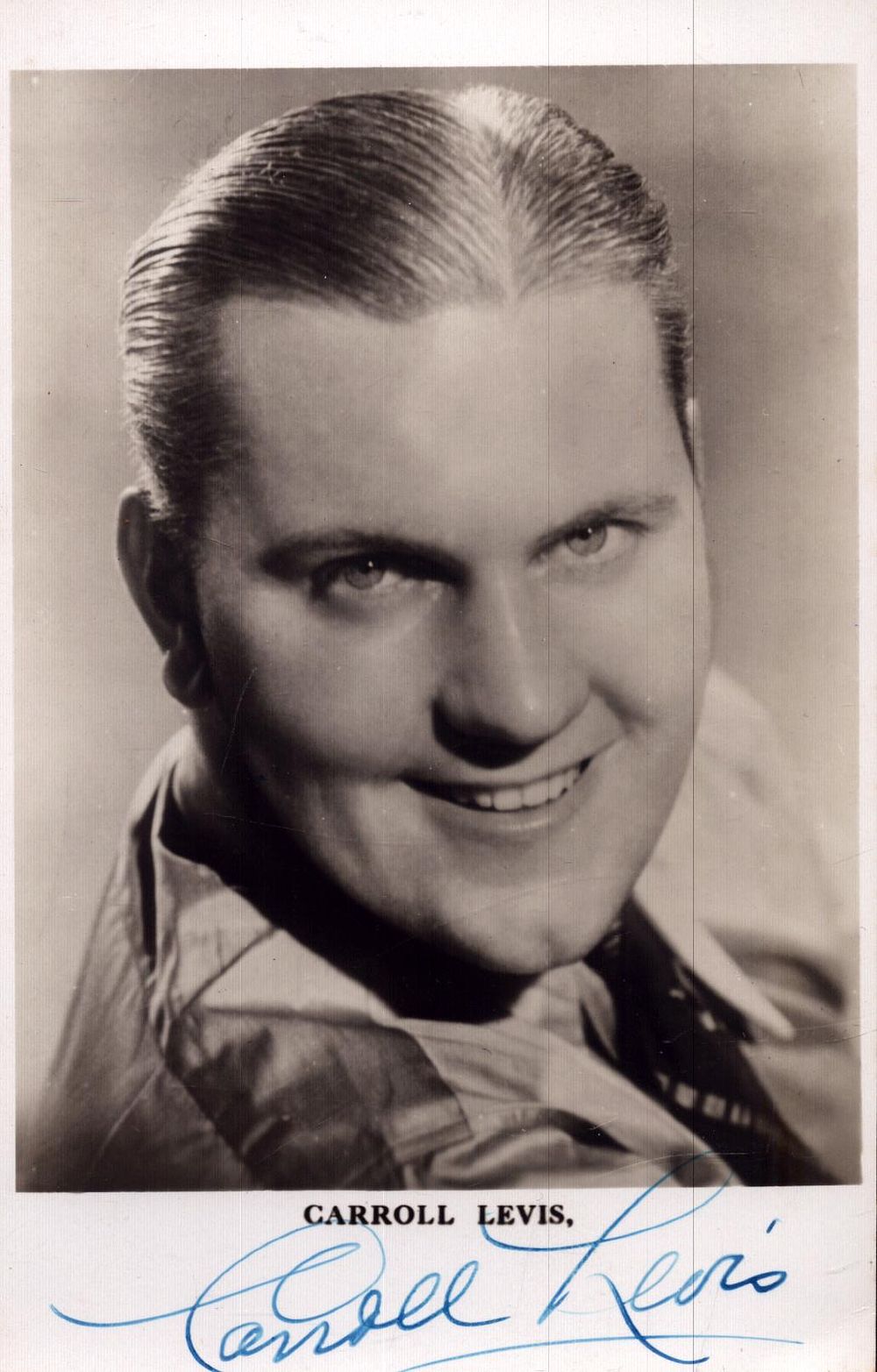 Lot 241: Carroll Levis signed 6x4inch black and white photo....