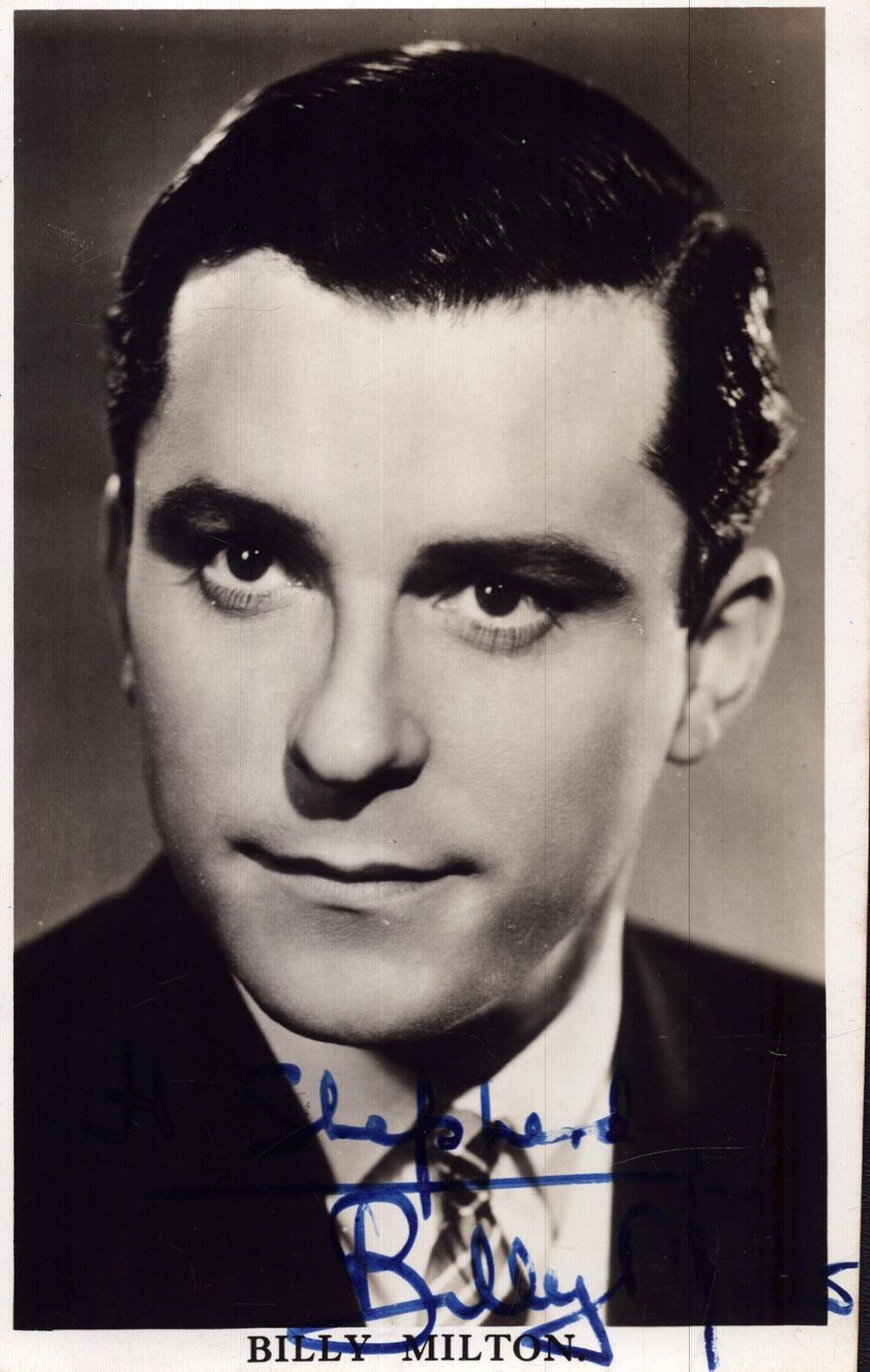 Lot 242: Billy Milton signed 6x4inch black and white photo....