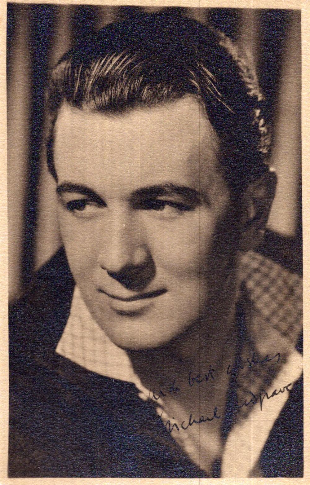 Lot 245: Michael Redgrave signed 6x4inch black and white photo....