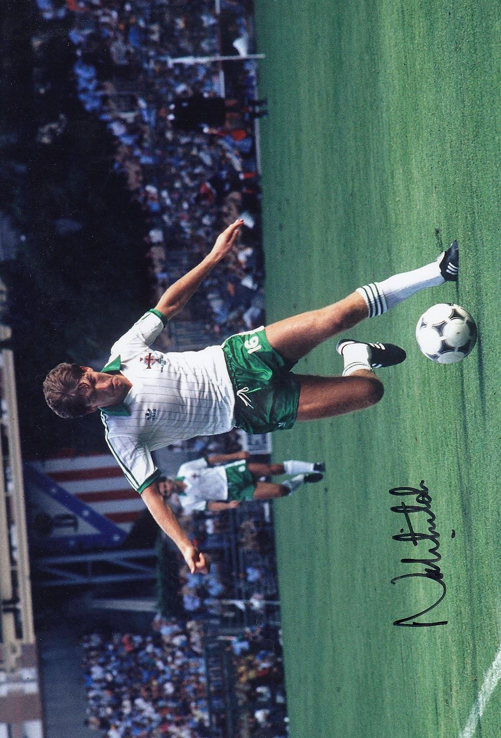 Lot 259: Autographed NORMAN WHITESIDE 12 x 8 Photo :...