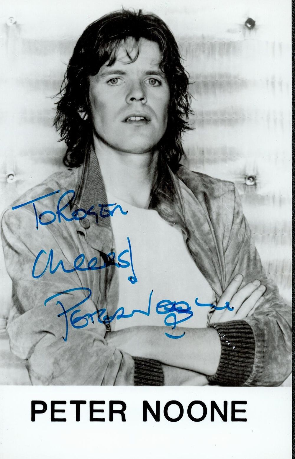 Lot 280: Peter Noone (Hermans Hermits) signed black & white...