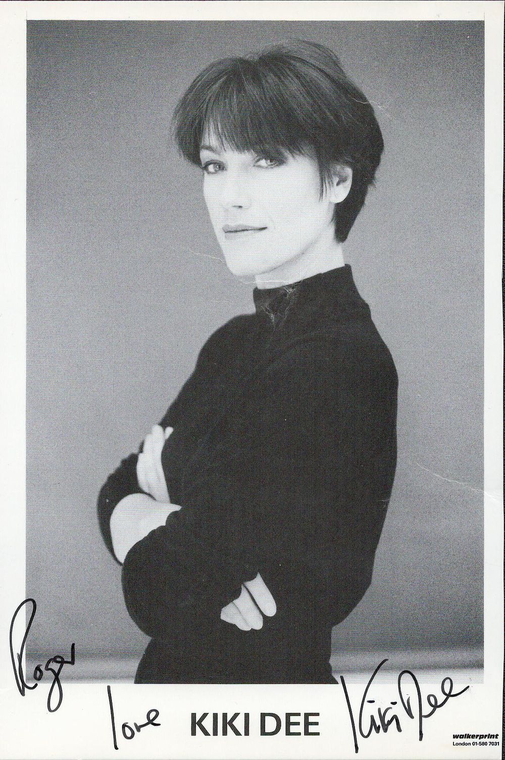 Lot 302: Kiki Dee signed black and white photo card...