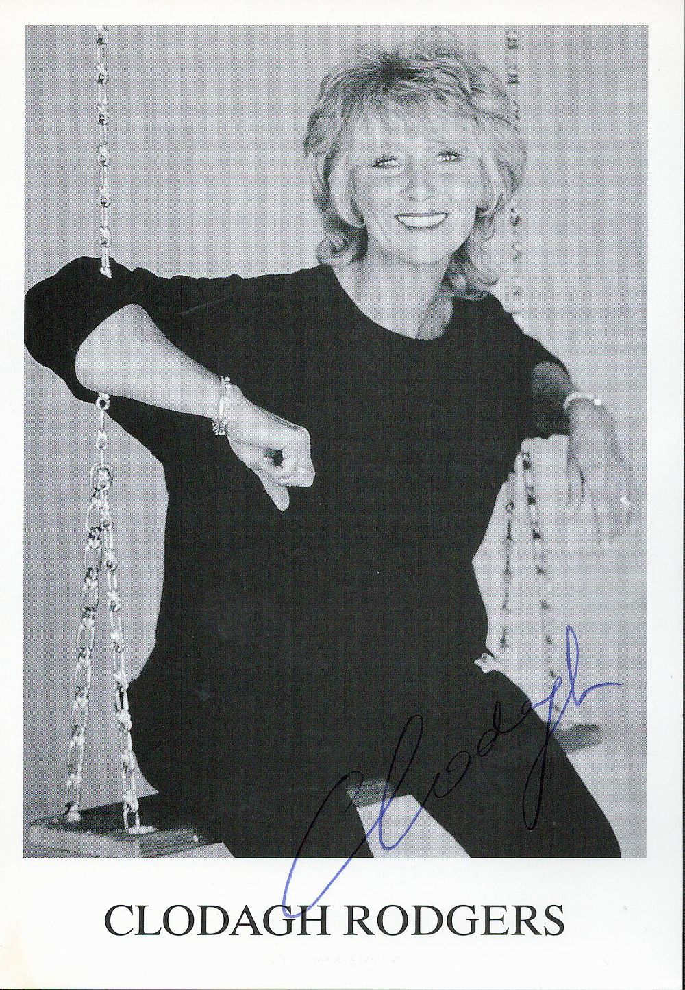 Lot 305: Clodagh Rodgers signed black and white photo card...