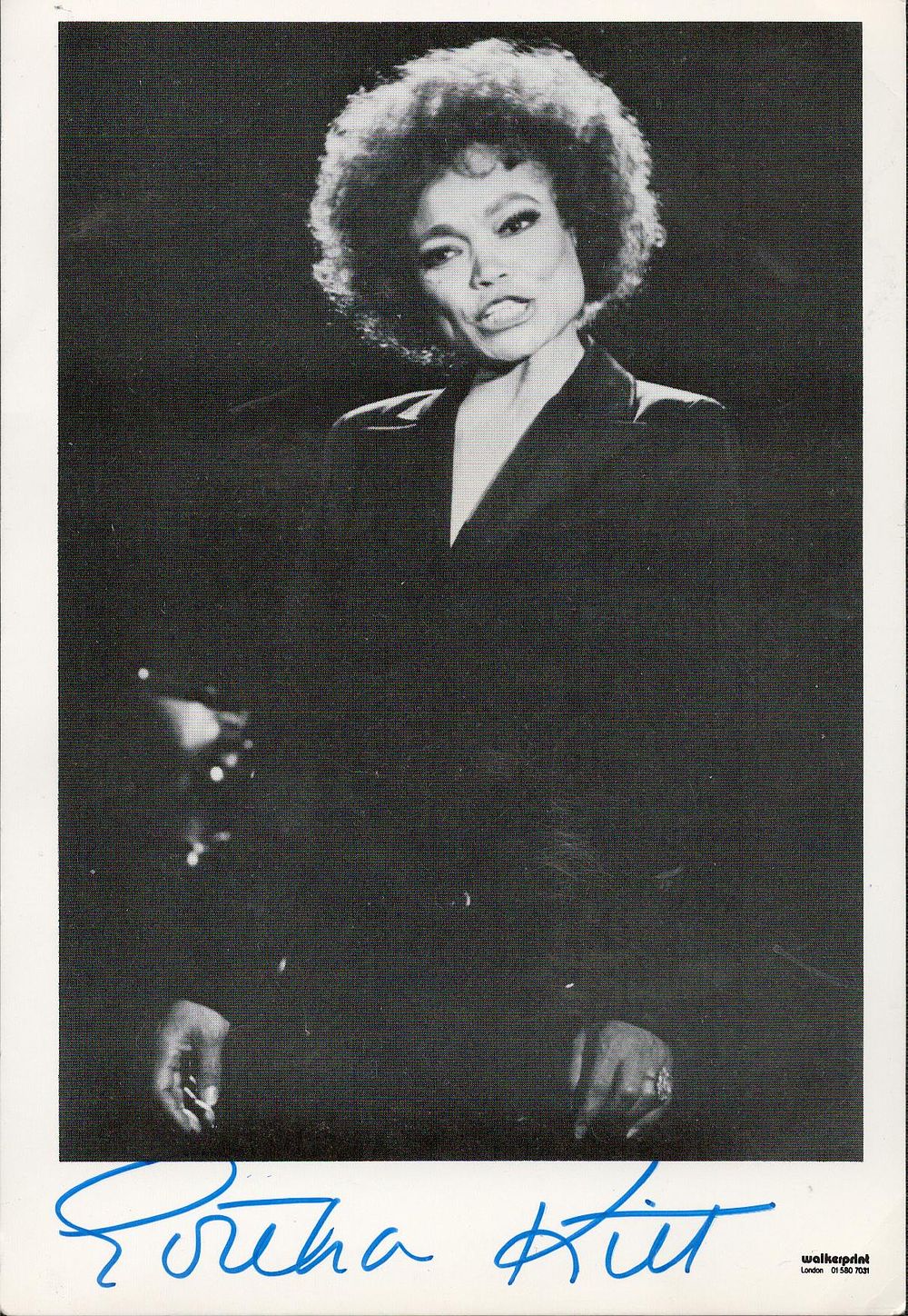 Lot 309: Eartha Kitt signed black and white photo 6x4....