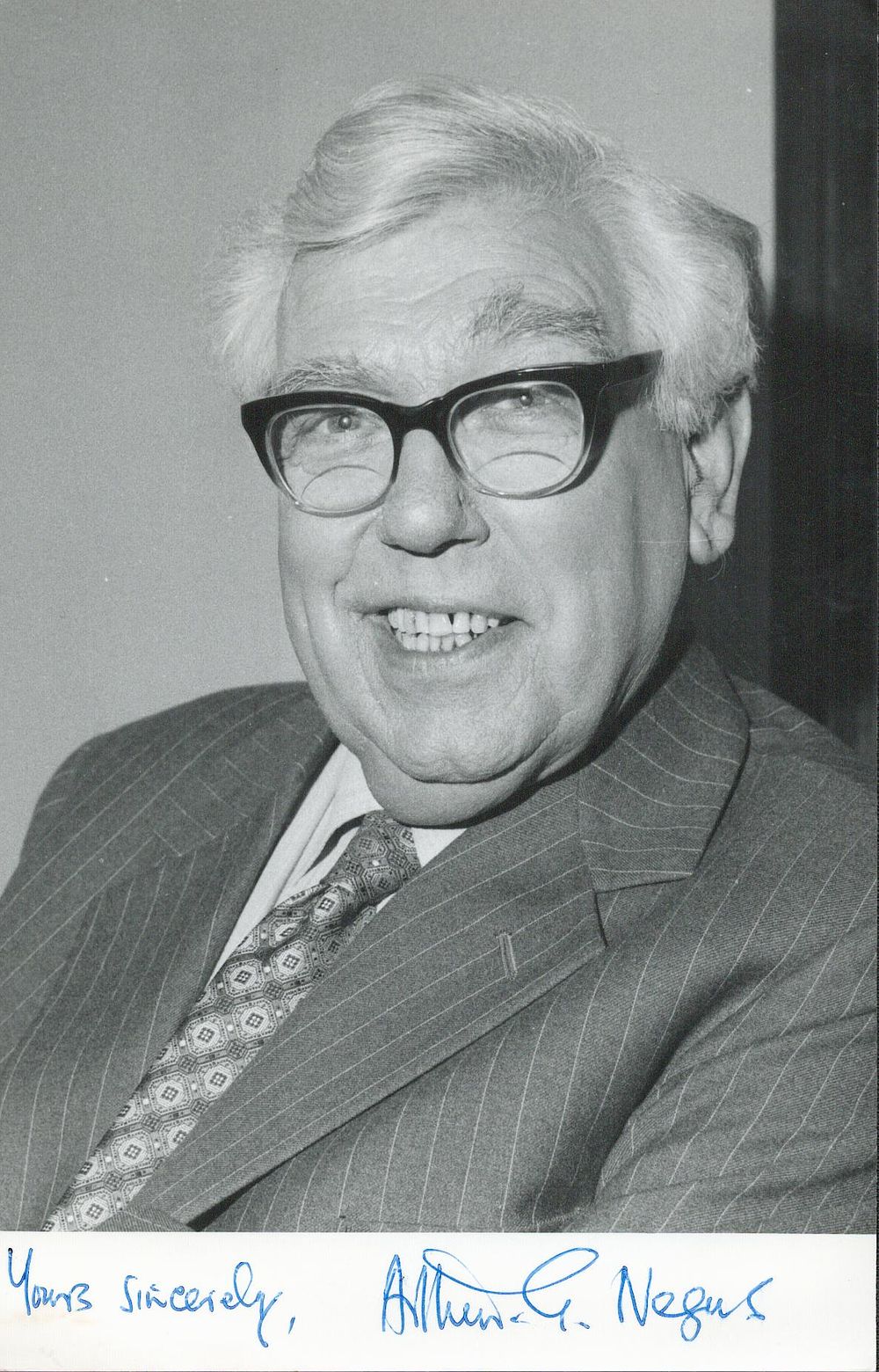 Lot 322: Arthur Negus (antiques roadshow) signed black and white...