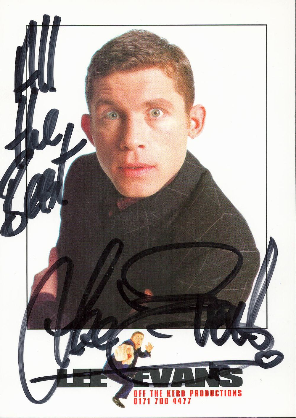 Lot 330: Lee Evans signed colour promo photo 6x4. Good...
