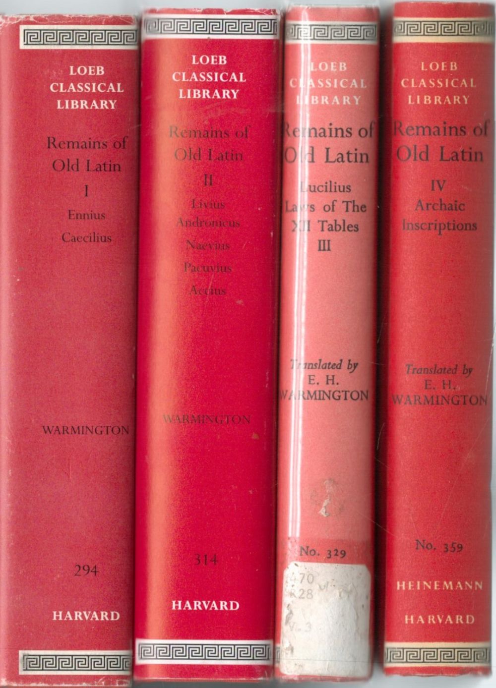 Lot 281: Remains of Old Latin 4 volumes translated by...