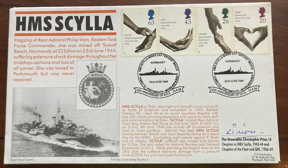 Lot 412: 1998 NHS official Navy FDC signed Chaplain Chistopher...