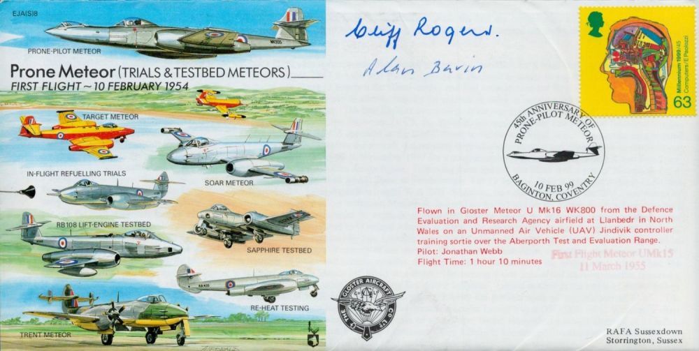 Lot 419: Multiple signed Experimental Jet Aircraft Cover RAF EJA(s)18...