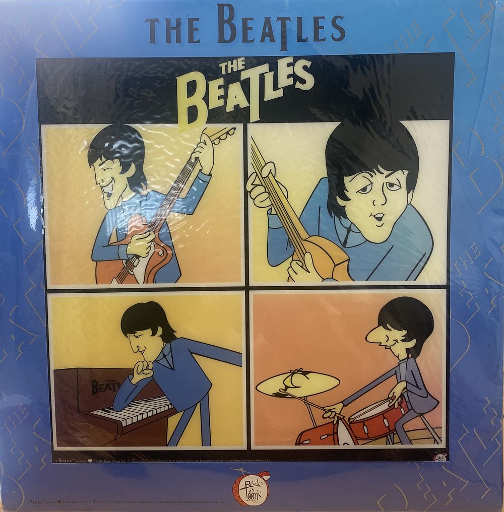 Lot 459: The Beatles portrait unframed, limited-edition depicting George, John,...