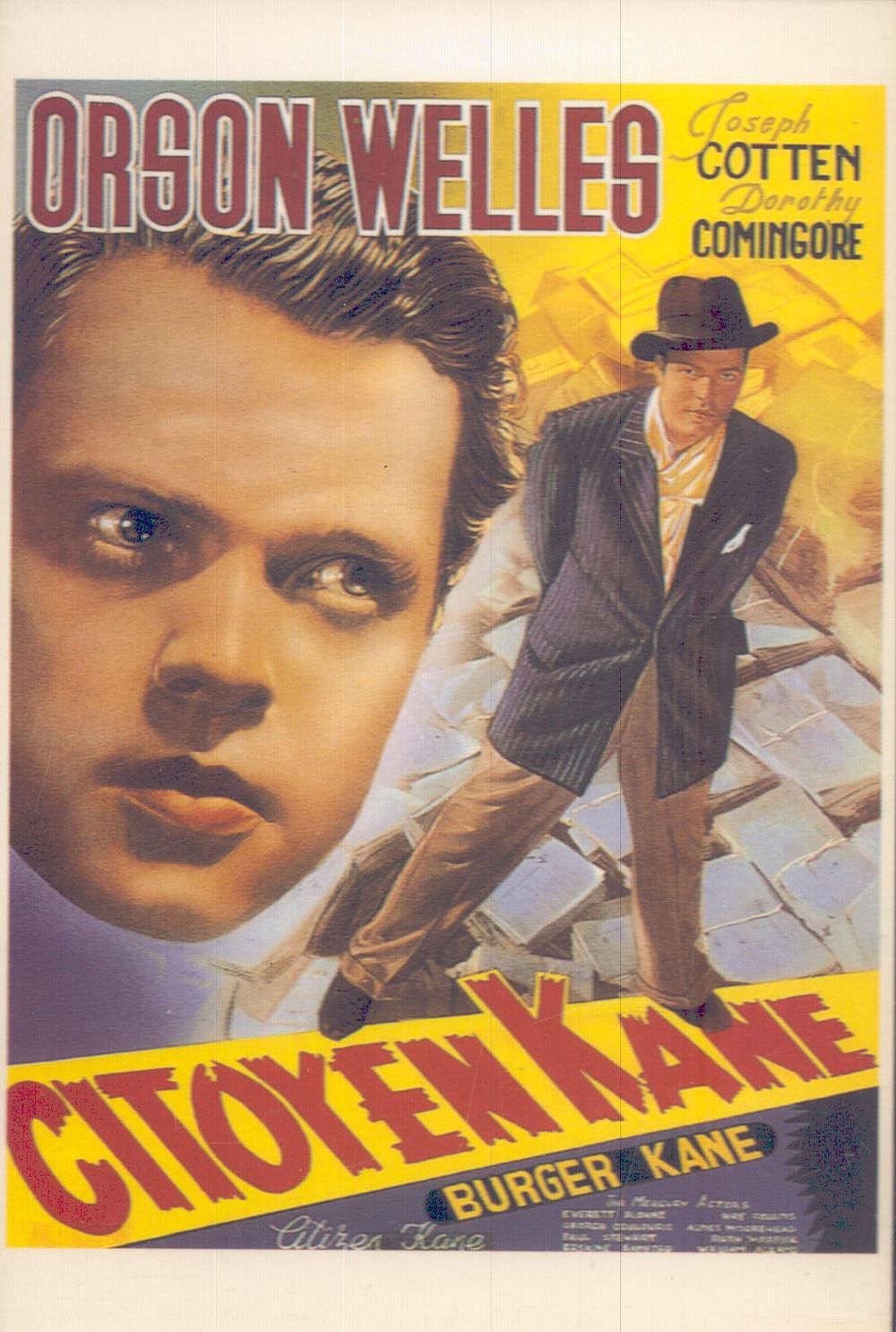 Lot 479: Orson Wells Citizen Kane, post card, with stand....