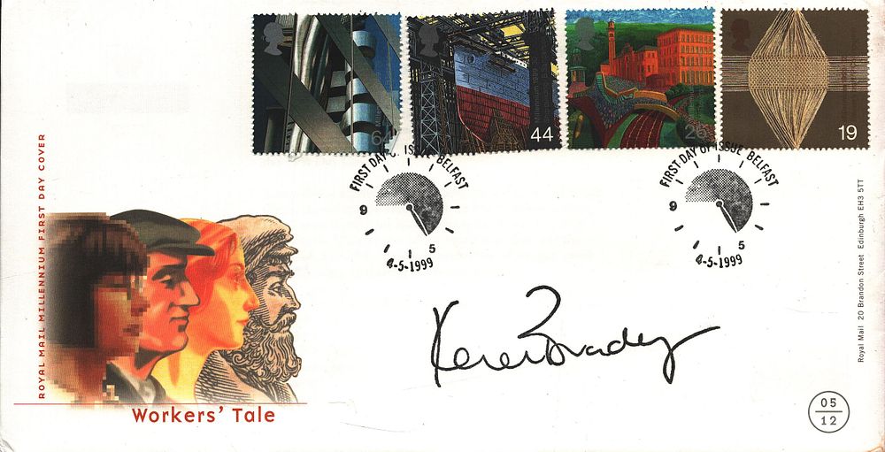 Lot 521: Karren Brady, CBE signed FDC Workers' Tale Four...
