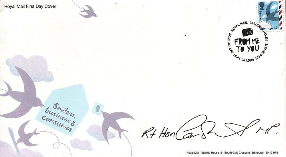 Lot 523: Caroline Flint signed FDC (British politician). Royal Mail...