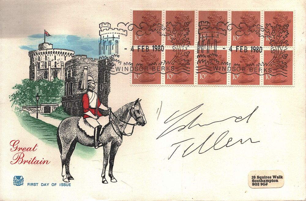 Lot 535: Edward Teller signed FDC Great Britain. Ten Stamps...
