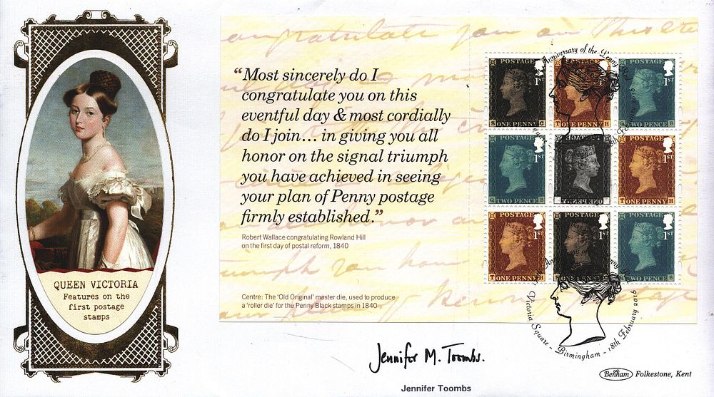 Lot 545: Jennifer M. Toombs signed FDC. Queen Victoria Features...