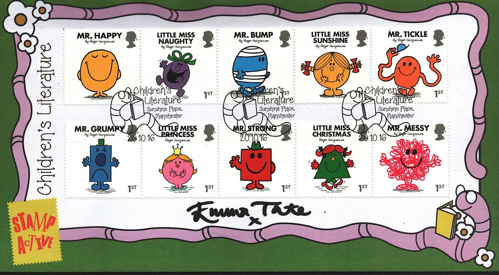 Lot 547: Emma Tate signed FDC. Children's Literature. Ten Stamps...