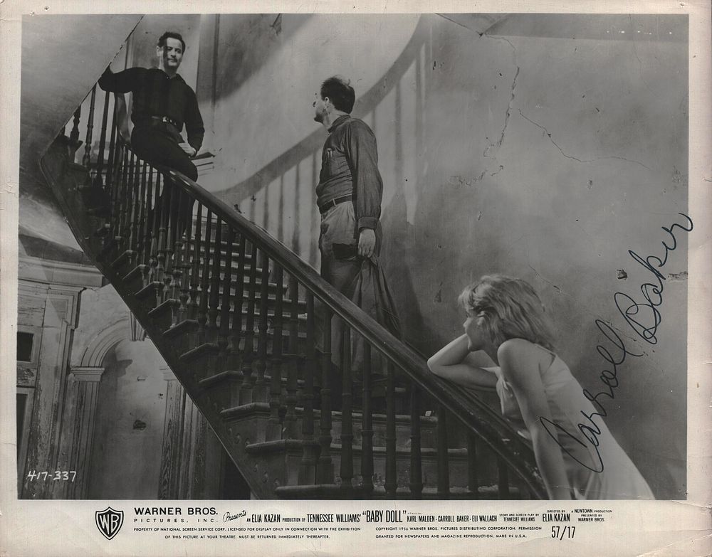 Lot 617: CARROLL BAKER Actress signed Baby Doll vintage Warner...