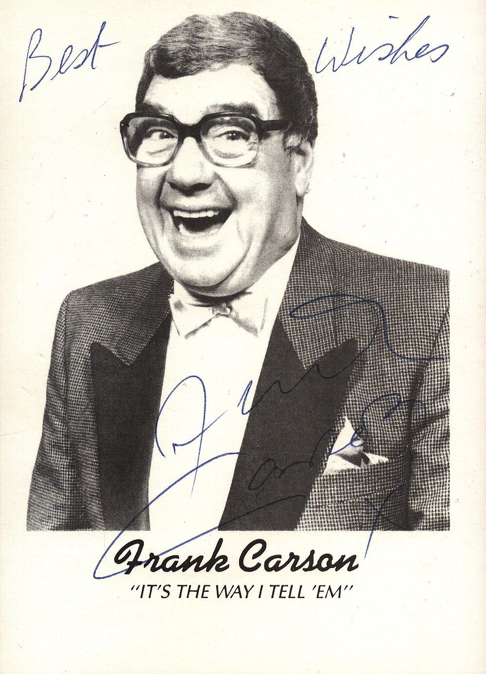 Lot 626: FRANK CARSON (1926-2012) Comedian signed It’s The Way...