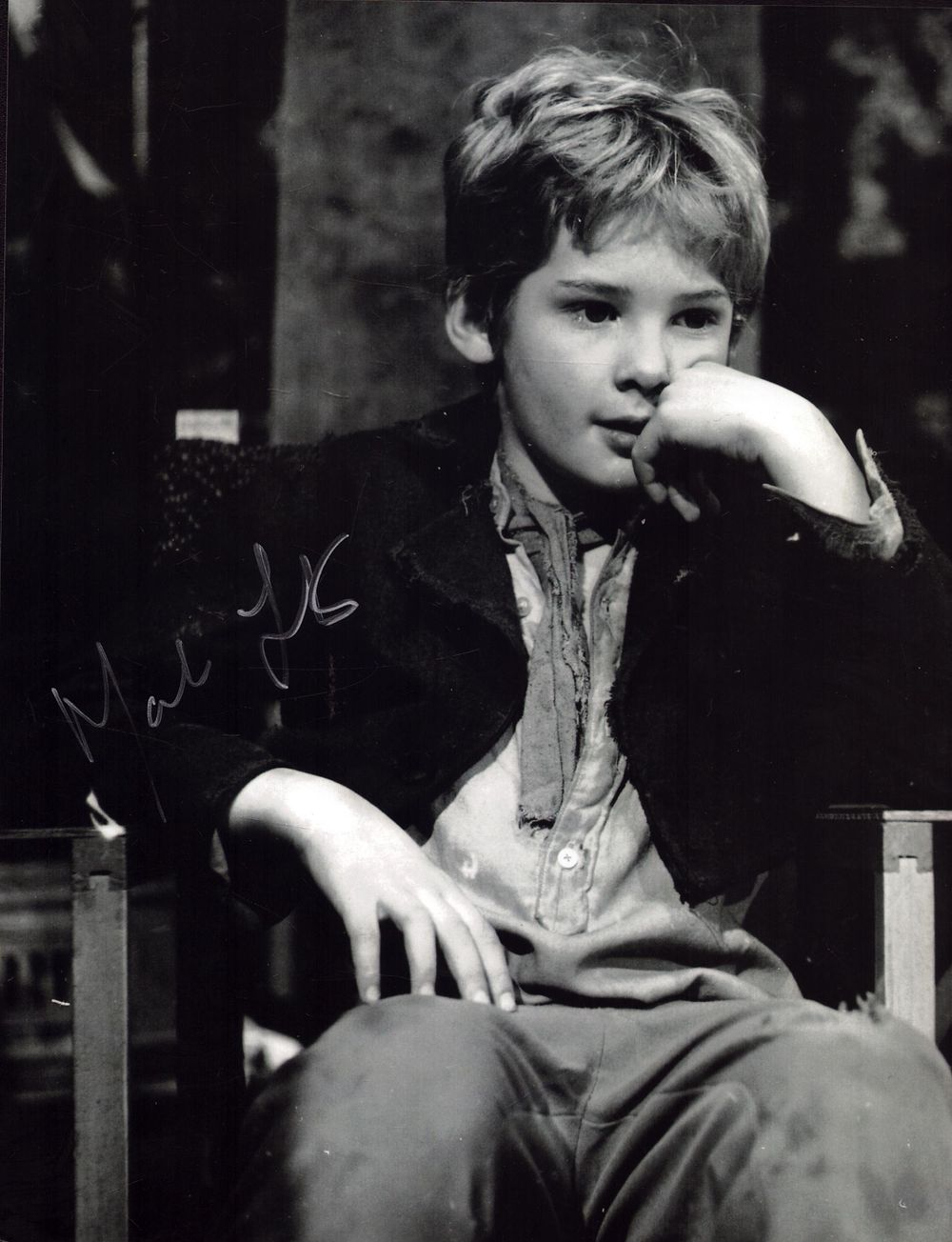 Lot 182: Mark Lester signed 10x8 inch Oliver black and...