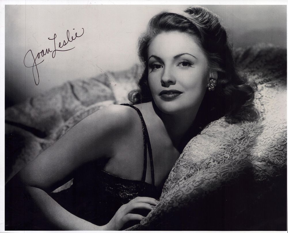 Lot 192: Joan Leslie signed 10x8 inch vintage black and...