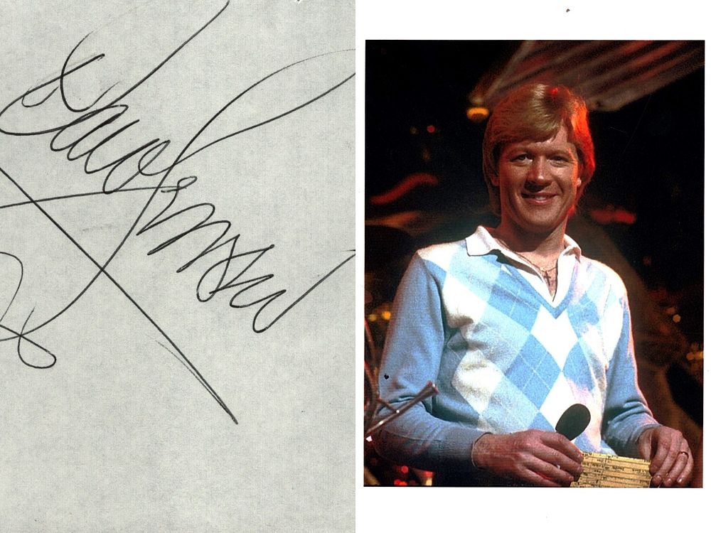 Lot 203: David Jensen signature piece with colour photo measures...