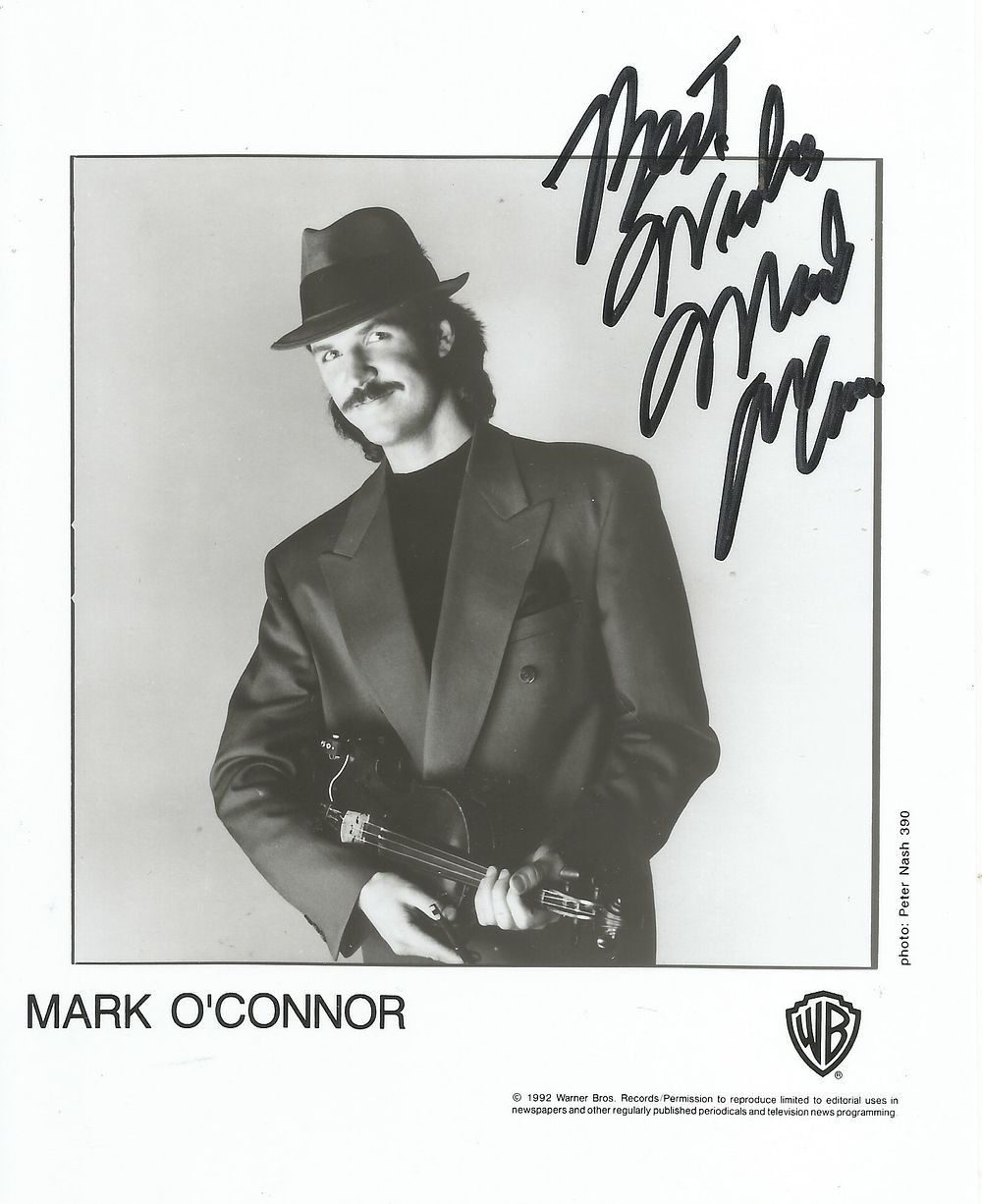 Lot 318: Mark O'Connor signed 7x5inch black and white promo...