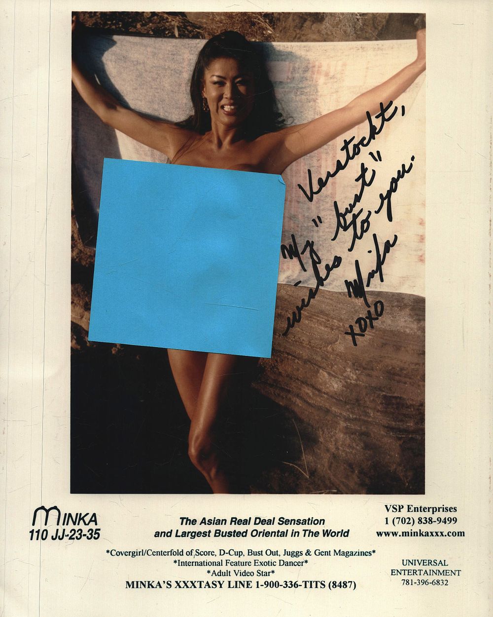 Lot 339: Risqué Minka signed 10x8 inch colour photo titled...