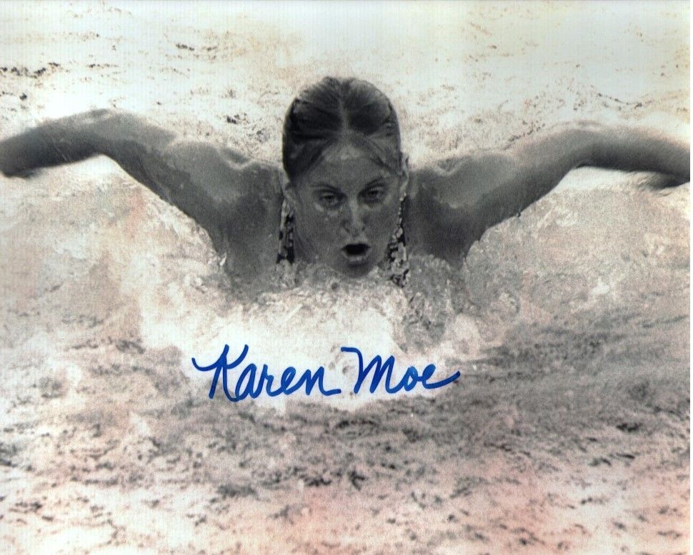 Lot 396: Karen Moe signed 10x8 inch black and white...