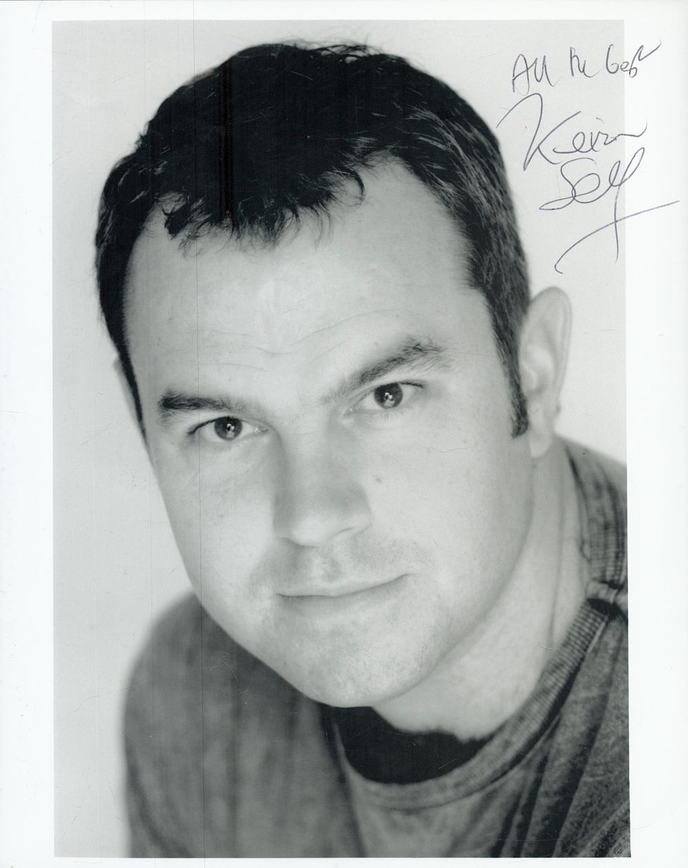 Lot 548: Kieron Self signed 10x8 inch black and white...