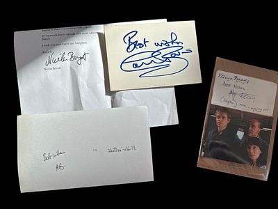 DR Who signed collection. Colin Baker, Moyra Brady, Nicola Bryant. 4 in collection Good 