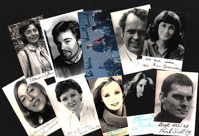 Entertainment signed photo collection. Kenneth Branagh, Derek Jacobs, Lynn Farleigh, Sarah 